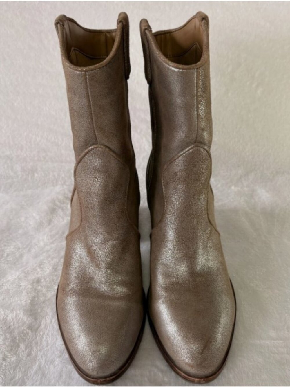 ✨ Aerosoles “Movie Script” Silver Western Boots – Women’s Size 7M